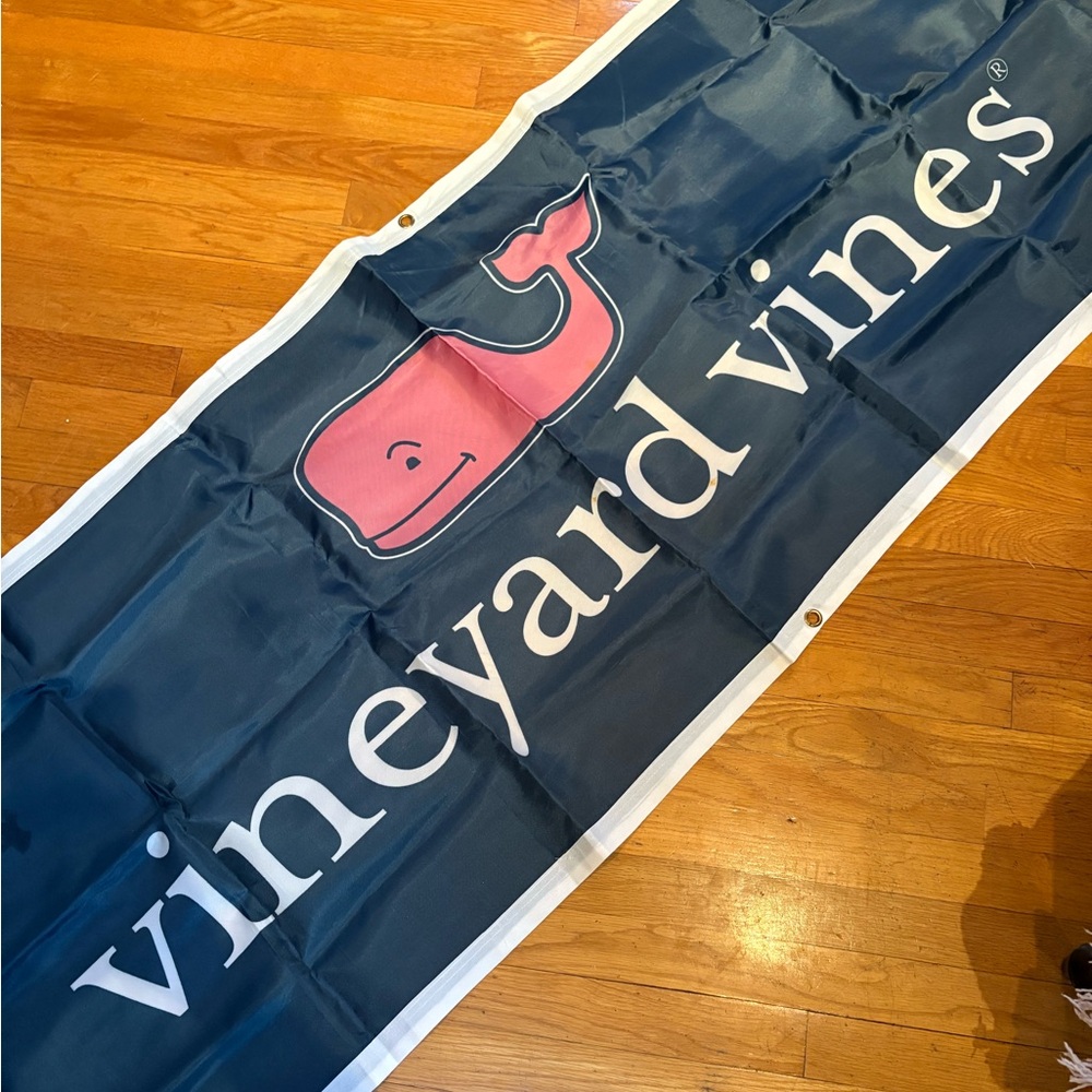 Vineyard Vines Blue Banner with Pink Whale